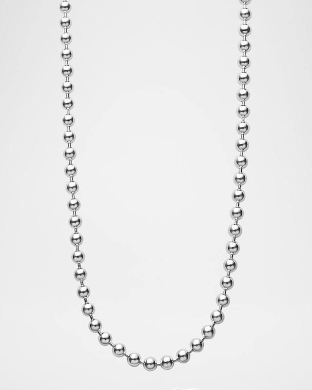 Signature Caviar Sterling Silver Beaded Chain Necklace